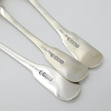 Set of 3 Georgian Scottish Sterling Silver Table Spoons Antique 1820 Edinburgh