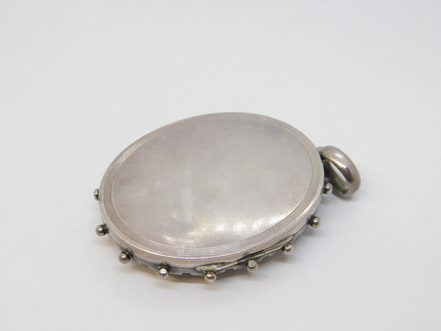 Victorian Sterling Silver Monogram Sweetheart Locket Pendant Antique c1880