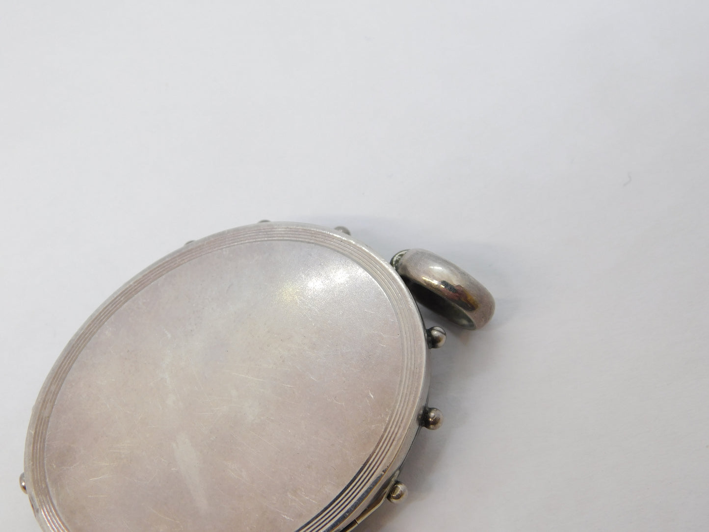 Victorian Sterling Silver Monogram Sweetheart Locket Pendant Antique c1880