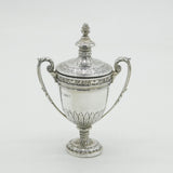 Sterling Silver Floral Pattern Small Lidded Trophy Cup Antique 1925 Sheffield