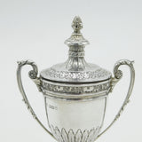 Sterling Silver Floral Pattern Small Lidded Trophy Cup Antique 1925 Sheffield