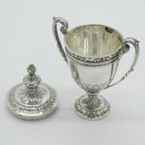Sterling Silver Floral Pattern Small Lidded Trophy Cup Antique 1925 Sheffield