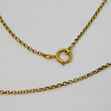 Victorian 9ct Yellow Gold & Raw Turquoise Set Cable Necklace Antique c1880