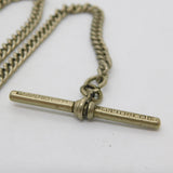 Silver Plated Propelling Pocket Watch on Albert Watch Chain Antique c1920