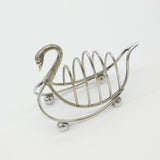 Silver Plated Novelty Swan Form Four Part Toast Rack Antique c1920 Art Deco EPNS
