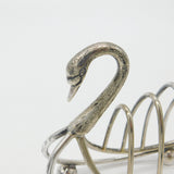 Silver Plated Novelty Swan Form Four Part Toast Rack Antique c1920 Art Deco EPNS