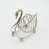 Silver Plated Novelty Swan Form Four Part Toast Rack Antique c1920 Art Deco EPNS