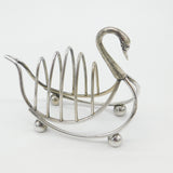 Silver Plated Novelty Swan Form Four Part Toast Rack Antique c1920 Art Deco EPNS