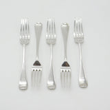 Set Of Five Victorian Sterling Silver Dragon Crest Table Forks Antique 1886