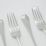 Set Of Five Victorian Sterling Silver Dragon Crest Table Forks Antique 1886
