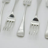 Set Of Five Victorian Sterling Silver Dragon Crest Table Forks Antique 1886