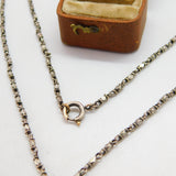 Victorian Sterling Silver Natural Turquoise Set Floral Drop Necklace c1880