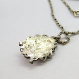 Victorian Sterling Silver Natural Turquoise Set Floral Drop Necklace c1880