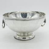 Sterling Silver Large Lion Mask Handle Rose Bowl Antique 1918 London Art Deco
