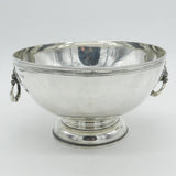 Sterling Silver Large Lion Mask Handle Rose Bowl Antique 1918 London Art Deco