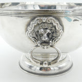 Sterling Silver Large Lion Mask Handle Rose Bowl Antique 1918 London Art Deco