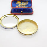 Sterling Silver Blue Guilloche Enamel Pocket Compact 1931 Birmingham Antique