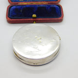 Sterling Silver Blue Guilloche Enamel Pocket Compact 1931 Birmingham Antique