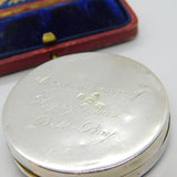 Sterling Silver Blue Guilloche Enamel Pocket Compact 1931 Birmingham Antique