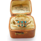 Victorian 9ct Yellow Gold, Turquoise & Seed Pearl Dress Ring 1877 Birmingham