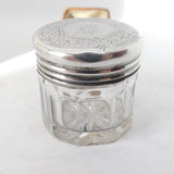 Victorian Asprey Sterling Silver Cut Glass Trinket Pot 1879 London Antique