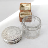 Victorian Asprey Sterling Silver Cut Glass Trinket Pot 1879 London Antique