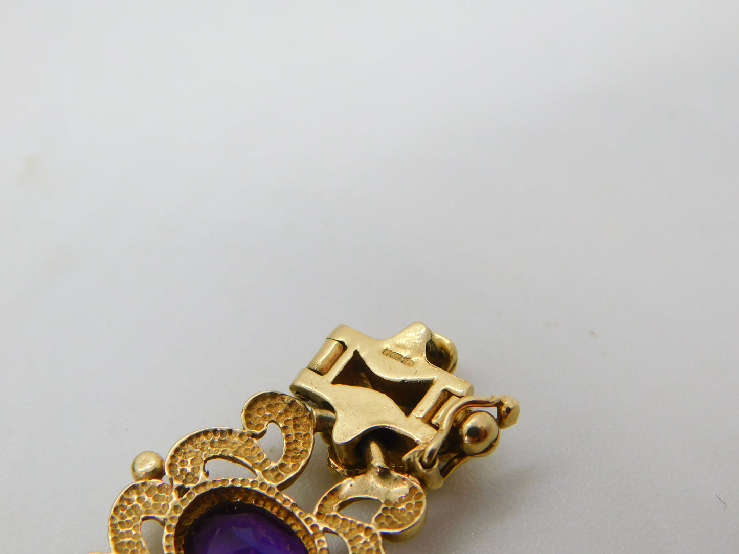 9ct Gold Acrostic Style Floral Stone Set Bracelet Ruby, Emerald Vintage c1990
