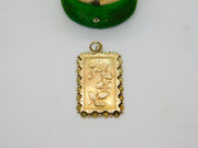 Victorian Aesthetic Movement 9ct Gold Rose Flower Pendant 1887 Antique