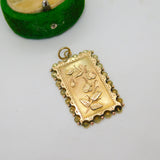 Victorian Aesthetic Movement 9ct Gold Rose Flower Pendant 1887 Antique