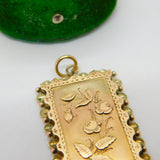 Victorian Aesthetic Movement 9ct Gold Rose Flower Pendant 1887 Antique