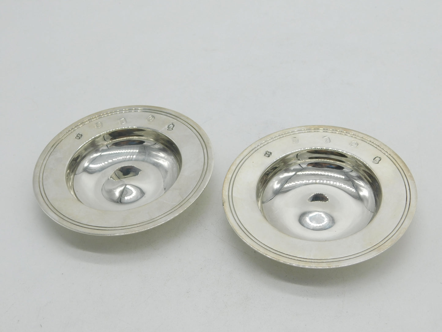 Britannia Silver Pair of Armada Dishes Vintage 1977 London Comyns & Sons