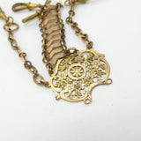 Victorian French Two-Tone Rolled Gold Floral Sewing Chatelaine Clip Antique 1880