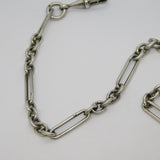 Sterling Silver Trombone Link Double Albert Watch Chain Antique 1919 Birmingham