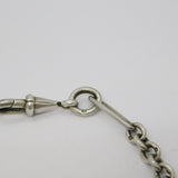 Sterling Silver Trombone Link Double Albert Watch Chain Antique 1919 Birmingham