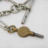 Sterling Silver Trombone Link Double Albert Watch Chain Antique 1919 Birmingham