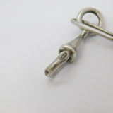 Sterling Silver Trombone Link Double Albert Watch Chain Antique 1919 Birmingham