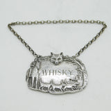 Sterling Silver Hunting Interest Fox Mask Whisky Decanter Label 1972 London