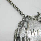 Sterling Silver Hunting Interest Fox Mask Whisky Decanter Label 1972 London