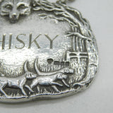 Sterling Silver Hunting Interest Fox Mask Whisky Decanter Label 1972 London