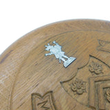 Victorian Carved Wooden & Silver Winchester College Crest Bread Board c1900