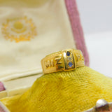 Victorian 18ct Yellow Gold, Diamond Mizpah Sweetheart Ring 1893 Birmingham