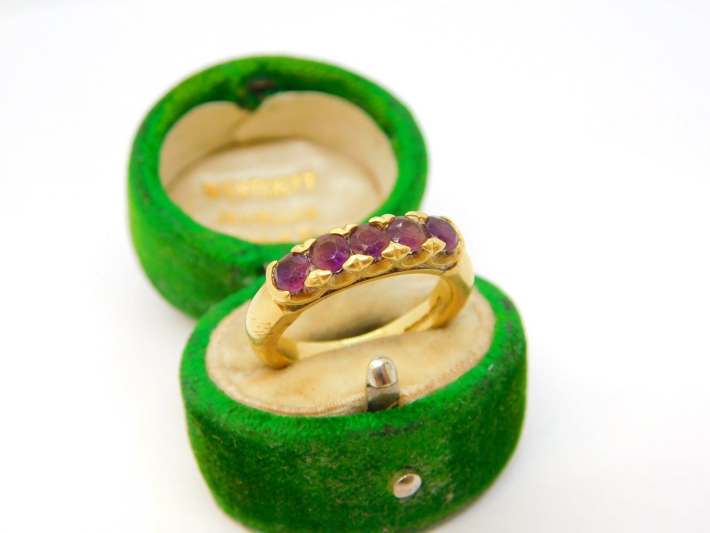 18ct Yellow Gold Five-Stone Band Ring Vintage c1990 Birmingham