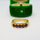 18ct Yellow Gold Five-Stone Band Ring Vintage c1990 Birmingham