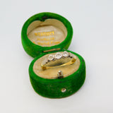 Victorian 18ct Yellow Gold Platinum Set Diamond Three-Stone Ring Antique c1890
