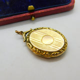 Victorian 9ct Rose Gold Back & Front Double Locket Pendant Antique c1900