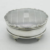 Sterling Silver Engine Turned Jewellery Box Mid-Century 1956 Birmingham