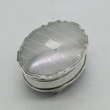 Sterling Silver Engine Turned Jewellery Box Mid-Century 1956 Birmingham