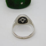 Sterling Silver & Enamel Masonic Swivel Signet Ring Vintage 1987 Birmingham