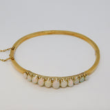 Victorian 15ct Yellow Gold Graduating Australian Opal Bangle Antique c1890