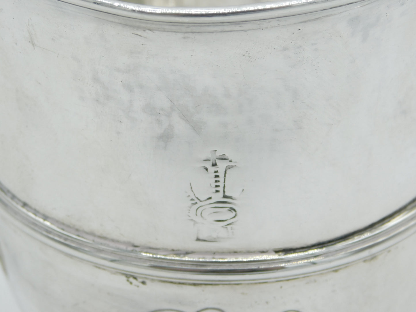 King George II Sterling Silver Two Handled Loving Cup Copper Base c1730 Antique